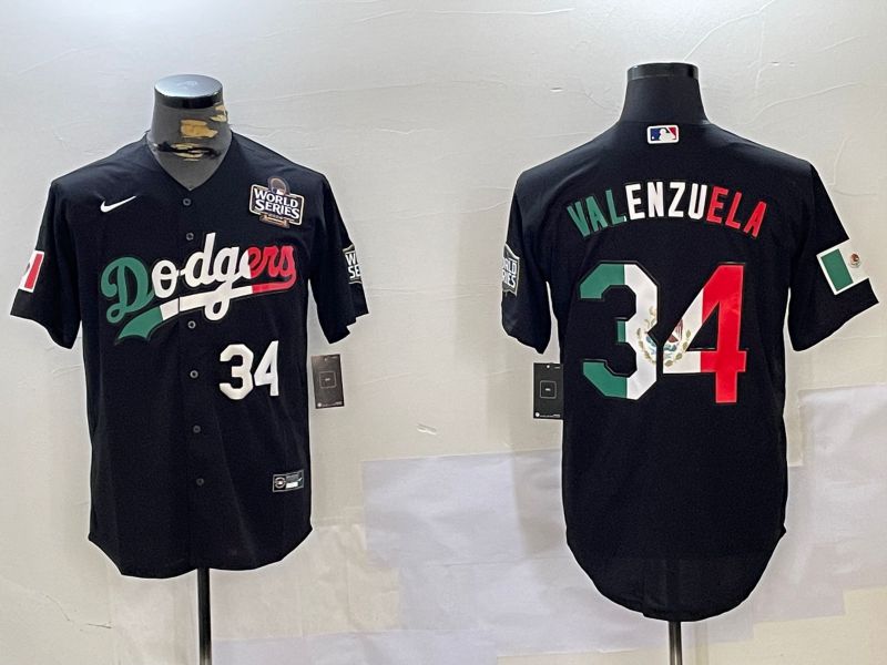 Men Los Angeles Dodgers #34 Valenzuela Black Game 2024 Nike MLB Jersey style 112022->los angeles dodgers->MLB Jersey